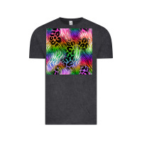 Vintage Black neon safari seamless pattern 2 Vintage Tee - BundleAndBundleShop