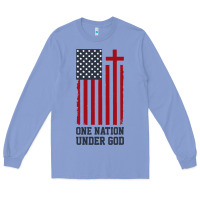 American Flag One Nation Under God Long Sleeve Tee | Teevron
