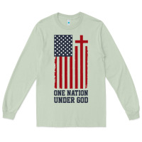 Matcha american flag one nation under god Long Sleeve Tee - linhVisuals
