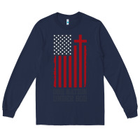 Navy american flag one nation under god Long Sleeve Tee - linhVisuals
