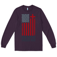 Plum american flag one nation under god Long Sleeve Tee - linhVisuals