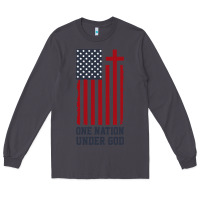Smoke american flag one nation under god Long Sleeve Tee - linhVisuals
