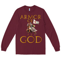 Burgundy armor of god ephesians bible verse Long Sleeve Tee - linhVisuals