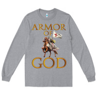 Heather Grey armor of god ephesians bible verse Long Sleeve Tee - linhVisuals