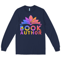 Navy book author funny author book writing Long Sleeve Tee - linhVisuals