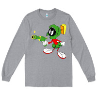 Heather Grey marvin the martian Long Sleeve Tee - linhVisuals