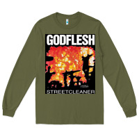 Army Green GODFLESH Streetcleaner Long Sleeve Tee - linhVisuals