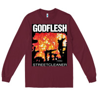Burgundy GODFLESH Streetcleaner Long Sleeve Tee - linhVisuals