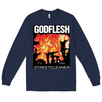Navy GODFLESH Streetcleaner Long Sleeve Tee - linhVisuals