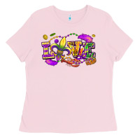 Bubblegum Pink love mardi gras Ladies Tee - FaDigitalArtStudio