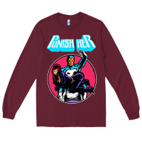 Burgundy superhero punish her Long Sleeve Tee - linhVisuals