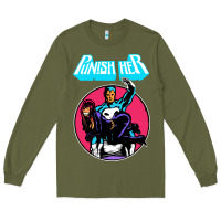 Army Green superhero punish her Long Sleeve Tee - linhVisuals