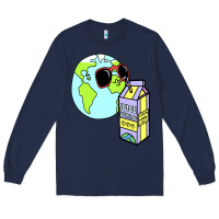 Navy wrld drink Long Sleeve Tee - linhVisuals