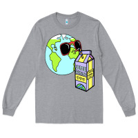 Heather Grey wrld drink Long Sleeve Tee - linhVisuals