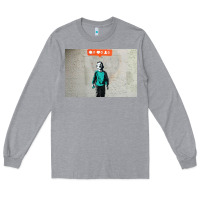 Heather Grey banksy nobody likes me boy Long Sleeve Tee - linhVisuals