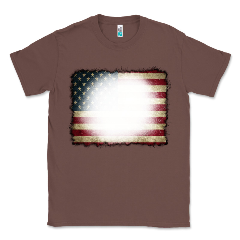 American Flag Bleach Effect Classic Tee by CowCowDesign | Teevron