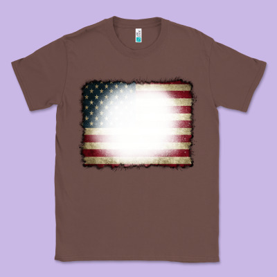 American Flag Bleach Effect Classic Tee Designed By Cowcowdesign