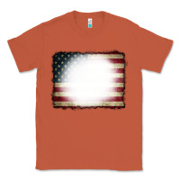 Copper American Flag Bleach Effect Classic Tee - CowCowDesign