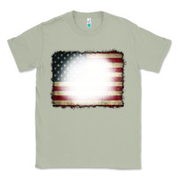 Matcha American Flag Bleach Effect Classic Tee - CowCowDesign