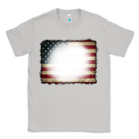 Moon Dust American Flag Bleach Effect Classic Tee - CowCowDesign