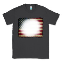 Smoke American Flag Bleach Effect Classic Tee - CowCowDesign