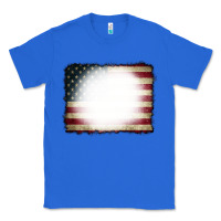True Royal American Flag Bleach Effect Classic Tee - CowCowDesign