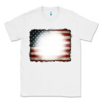 White American Flag Bleach Effect Classic Tee - CowCowDesign