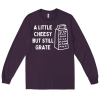 Plum Cheesy But Still Grate Funny Pun Long Sleeve Tee - linhVisuals