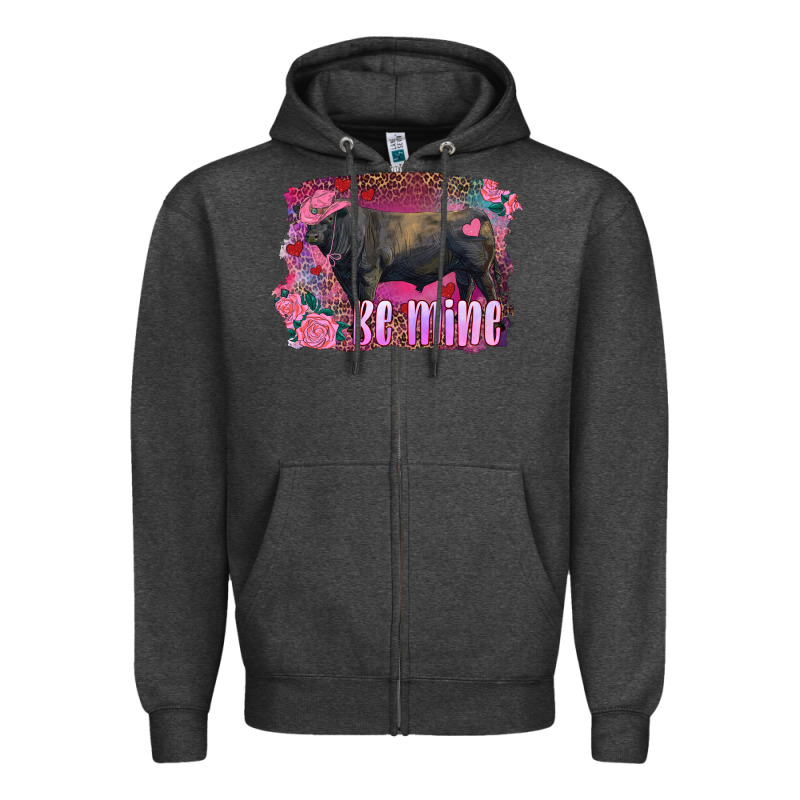Be Mine Black Angus Bull Zipper Hoodie by RanaPortraitStore | Teevron