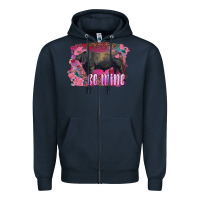 Navy be mine black angus bull Zipper Hoodie - RanaPortraitStore