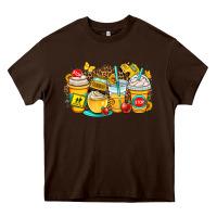 School Bus Coffee Cups Heavy Core Tee | Teevron