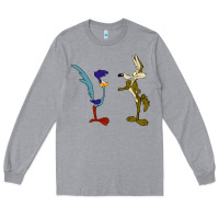 Heather Grey coyote and the road runner Long Sleeve Tee - linhVisuals