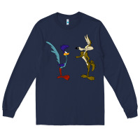 Navy coyote and the road runner Long Sleeve Tee - linhVisuals