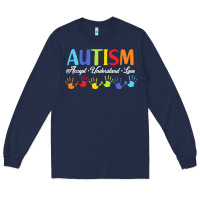 Navy autism t  shirt accept understand love autism awareness t  shirt Long Sleeve Tee - linhVisuals