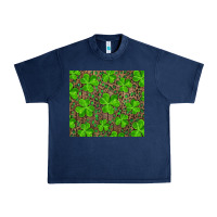 Navy shamrock and leopard Urban Heavy Tee - RanaPortraitStore