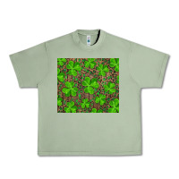 Oil Green shamrock and leopard Urban Heavy Tee - RanaPortraitStore