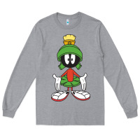 Heather Grey marvin the martian Long Sleeve Tee - linhVisuals