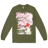 Japan T  Shirt Sakura Cat T  Shirt Long Sleeve Tee | Teevron