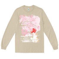Mushroom japan t  shirt sakura cat t  shirt Long Sleeve Tee - linhVisuals