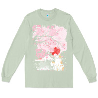 Matcha japan t  shirt sakura cat t  shirt Long Sleeve Tee - linhVisuals