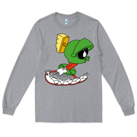 Heather Grey marvin the martian Long Sleeve Tee - linhVisuals