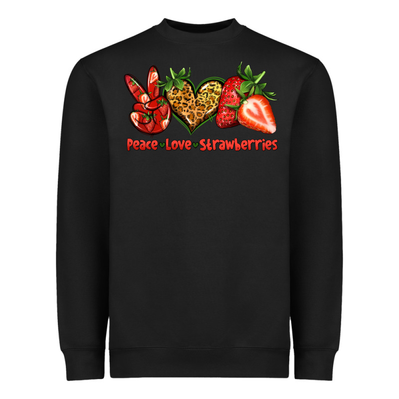Peace Love Strawberries Heavyweight Sweatshirt by Jasminsmagicworld | Teevron