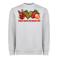 Heather Grey peace love strawberries Heavyweight Sweatshirt - Jasminsmagicworld