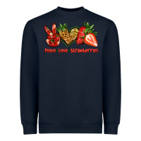 Navy peace love strawberries Heavyweight Sweatshirt - Jasminsmagicworld