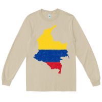 Mushroom colombia Flag Map Drawing Line Art Long Sleeve Tee - linhVisuals