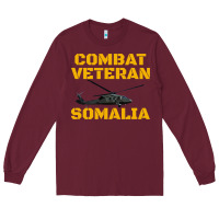 Burgundy combat veteran mogadishu somalia Long Sleeve Tee - linhVisuals