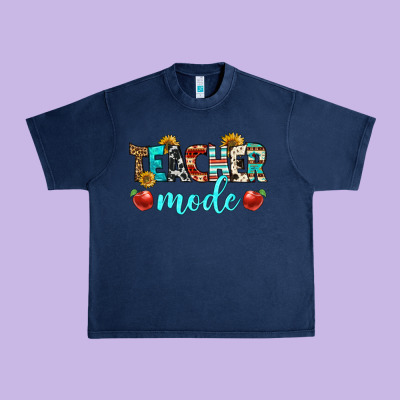 Teacher Mode Urban Heavy Tee Designed By Bundleandbundleshop