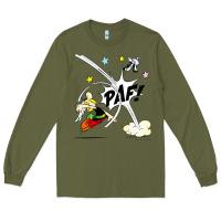 Army Green asterix and obelix Long Sleeve Tee - linhVisuals