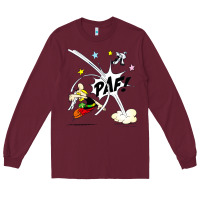 Burgundy asterix and obelix Long Sleeve Tee - linhVisuals