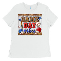 White game day vibes tumbler Ladies Tee - BundleAndBundleShop